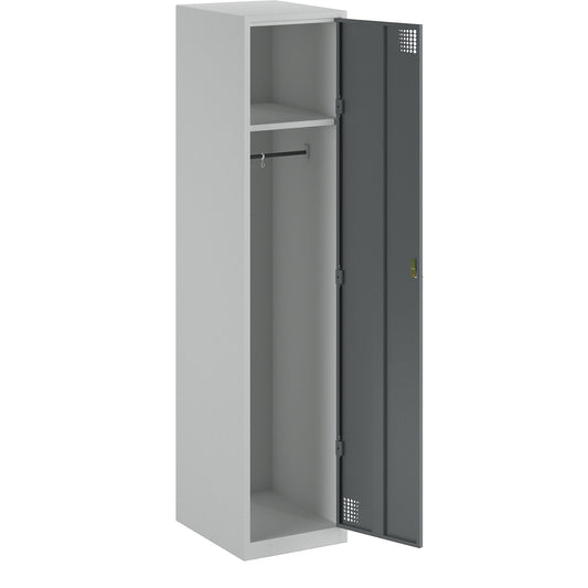 Alvina locker, 1 compartment, light grey / basalt grey, width 400 mm, rotary bolt.