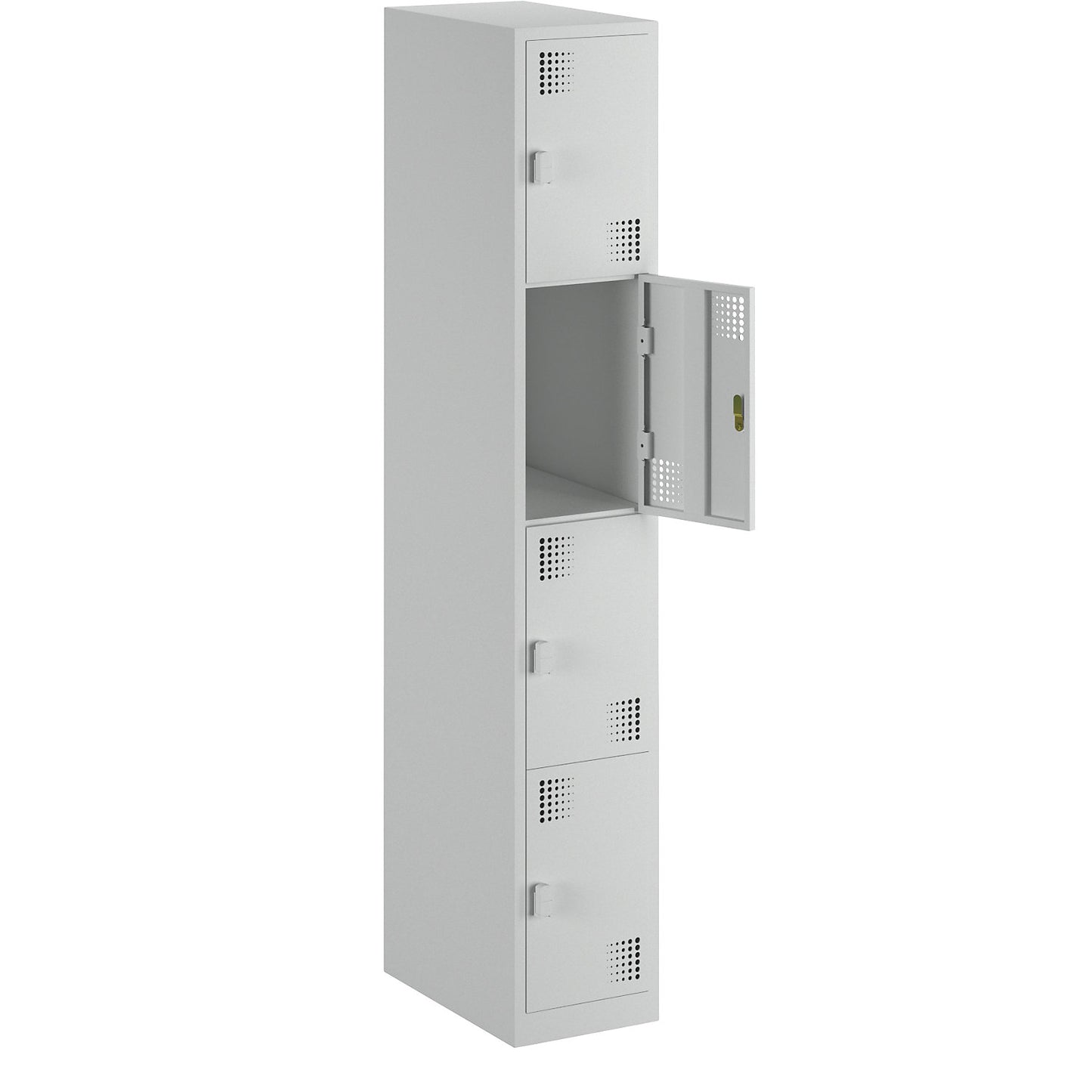 4-fold compartment locker Alvina, 1 compartment, light grey, width 300 mm, rotary bolt.