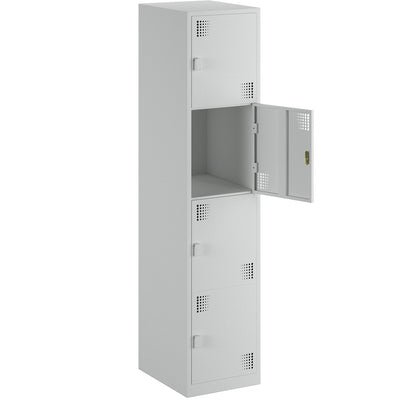 4-fold compartment locker Alvina, 1 compartment, light grey, width 400 mm, rotary bolt.