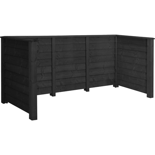 Bin enclosure Klink Profile, wood, LxWxH 2940 x 970 x 1080 mm, black.