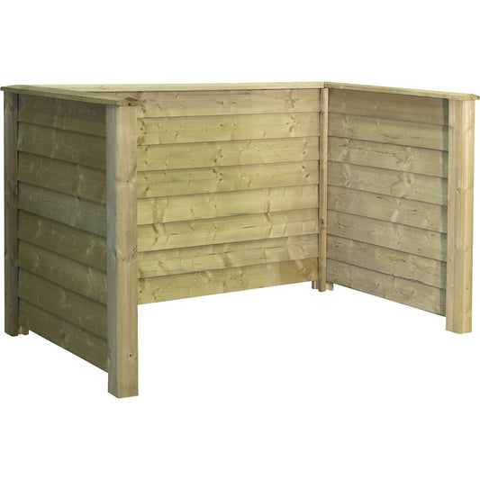 Bin enclosure Klink Profile, wood, LxWxH 1940 x 970 x 1080 mm, natural.