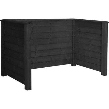 Bin enclosure Klink Profile, wood, LxWxH 1940 x 970 x 1080 mm, black.
