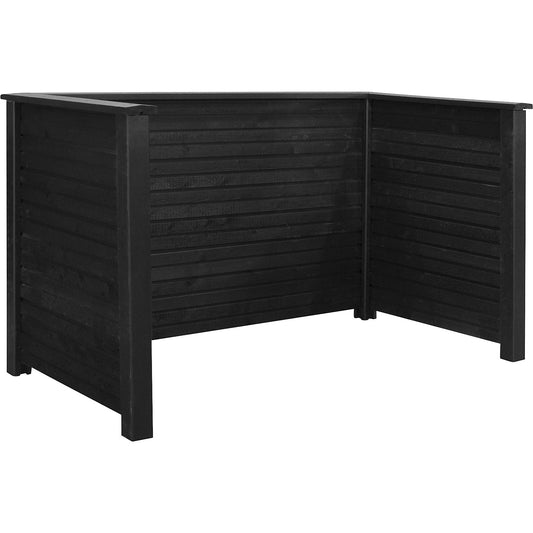 Waste Bin Enclosure Plank Profile, wood, LxWxH 1940 x 970 x 1080 mm, black.