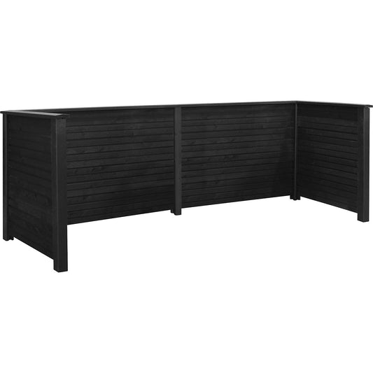 Waste Bin Enclosure Plank Profile, wood, LxWxH 3770 x 970 x 1080 mm, black.