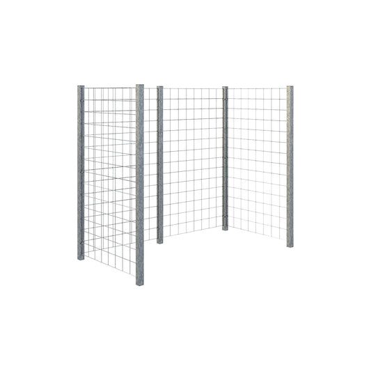 Waste bin enclosure, steel trellis, LxWxH 1735 x 890 x 1470 mm, zinc plated.