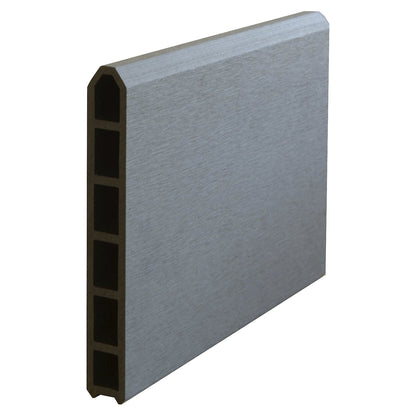 Waste bin enclosure, with WPC planks and steel posts, length 3020, for dowel mounting.