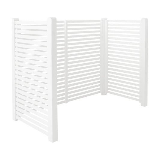 Waste bin enclosure Tokyo, wood, LxWxH 1970 x 1000 x 1480 mm, white.