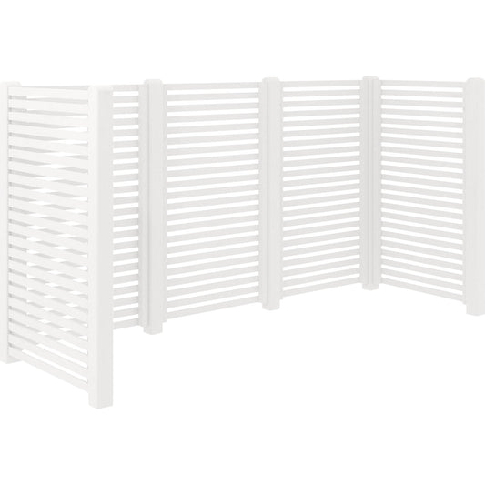 Waste bin enclosure Tokyo, wood, LxWxH 2810 x 1000 x 1480 mm, white.