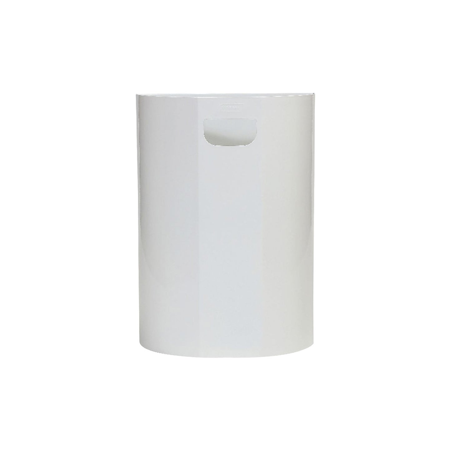 Wall-mounted waste bin, semi-circular, steel, white, 20 L, H x W 495 x 350 mm.