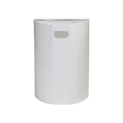 Wall-mounted waste bin, semi-circular, steel, white, 20 L, H x W 495 x 350 mm.