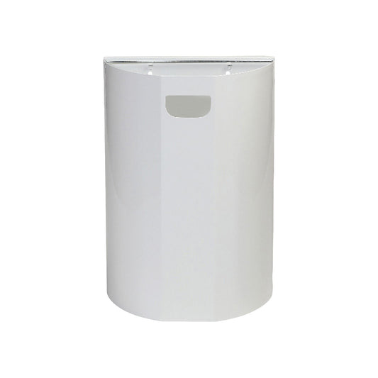 Wall-mounted waste bin, semi-circular, steel, white, 20 L, H x W 495 x 350 mm.
