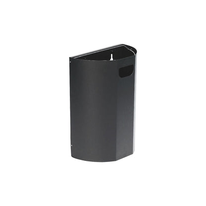 Wall-mounted waste bin, semi-circular, steel, grey, 20 L, H x W 495 x 350 mm.