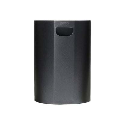 Wall-mounted waste bin, semi-circular, steel, grey, 20 L, H x W 495 x 350 mm.