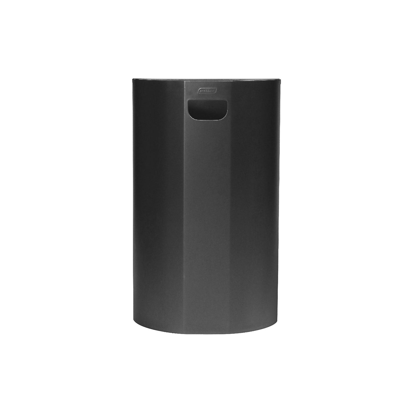 Wall-mounted waste bin, semi-circular, steel, grey, 40 L, H x W 660 x 400 mm.