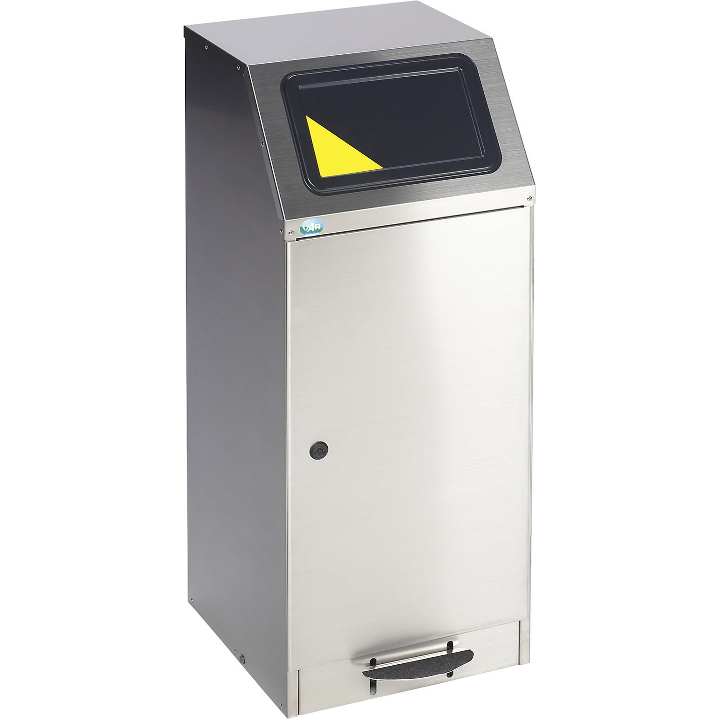 Recyclable waste collector with pedal, stainless steel, self-extinguishing, capacity 78 l.