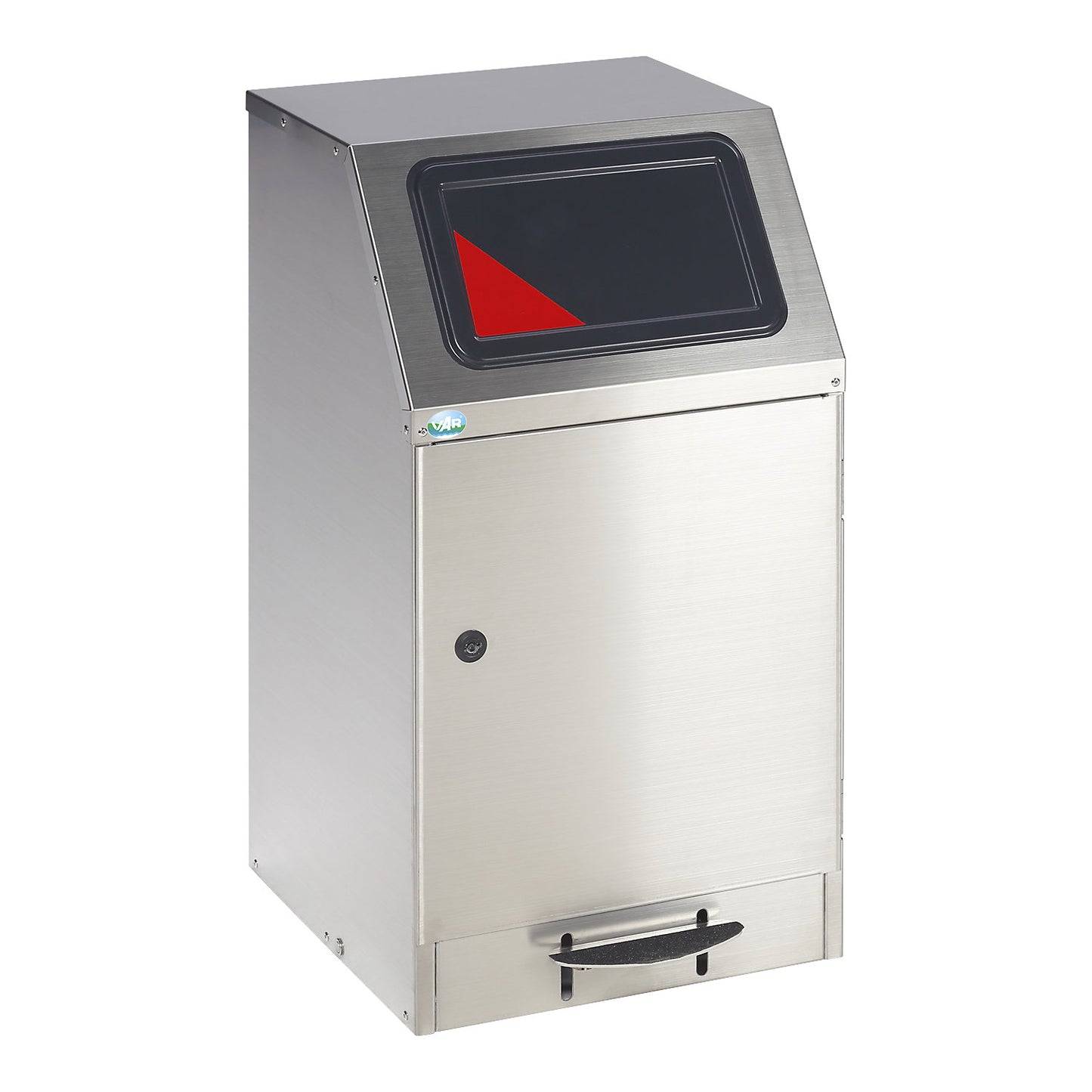 Recyclable waste collector with pedal, stainless steel, self-extinguishing, capacity 43 l.