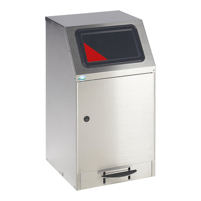 Recyclable waste collector with pedal, stainless steel, self-extinguishing, capacity 43 l.