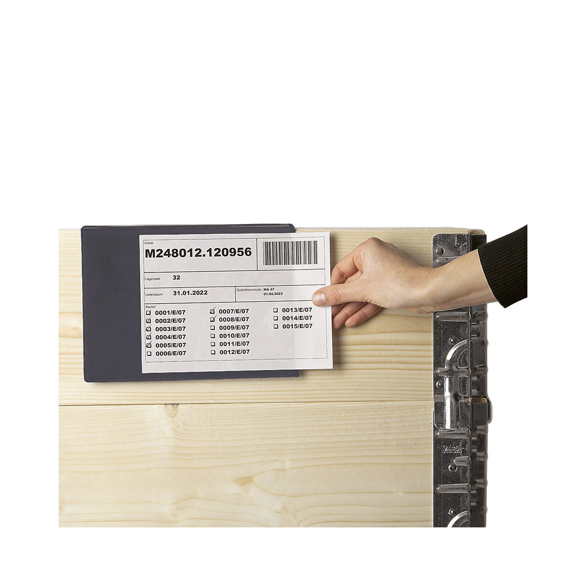 ECO labeling pouches, for wooden pallet collar, pack of 50, for A5.