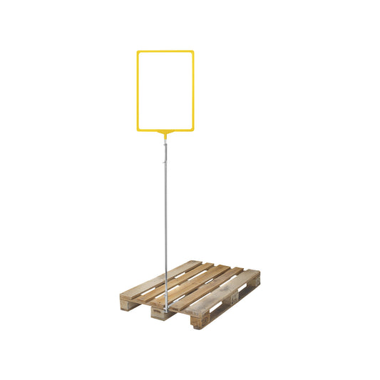 Pallet flag, with poster frame, for A3, yellow.