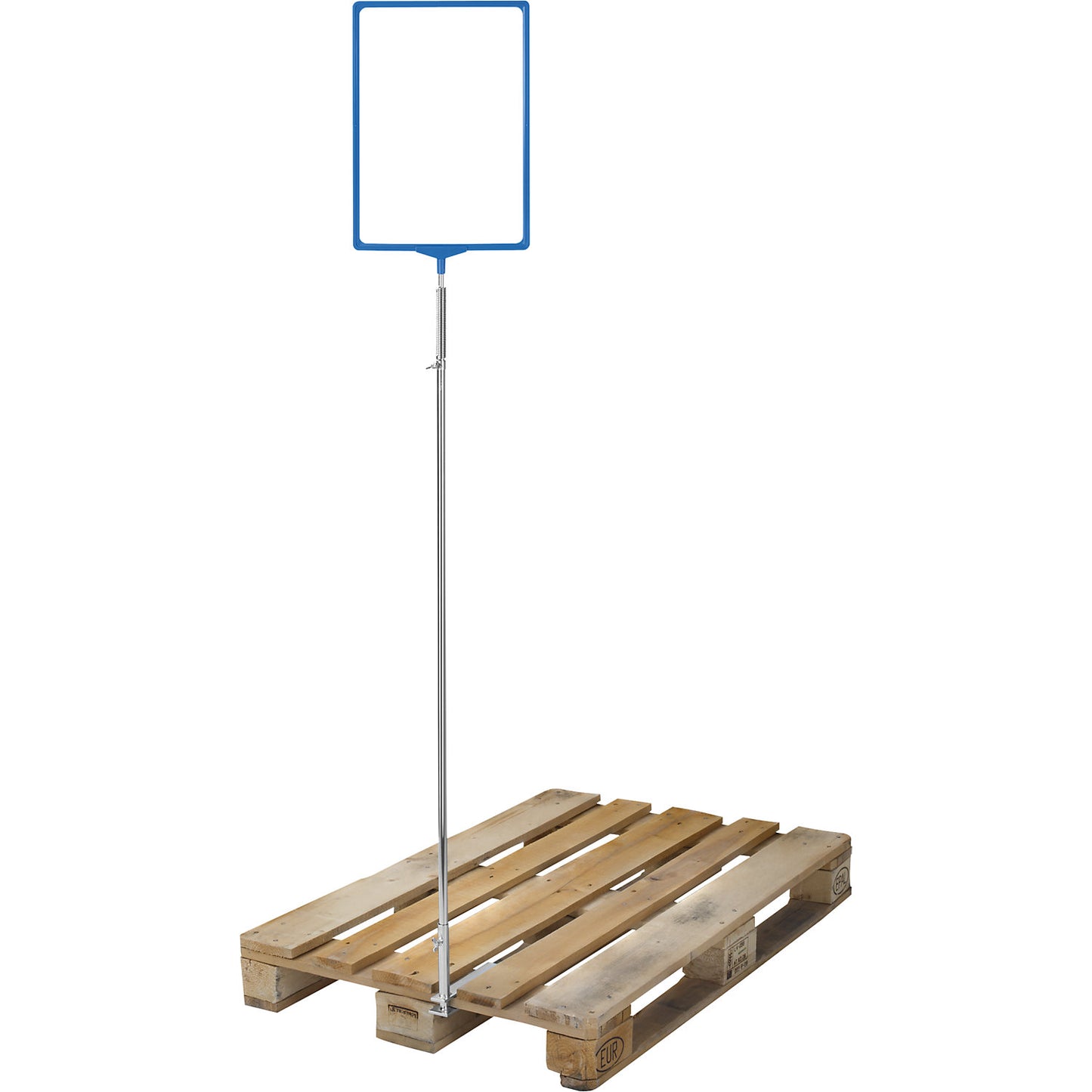 Pallet flag, with poster frame, for A4, blue.