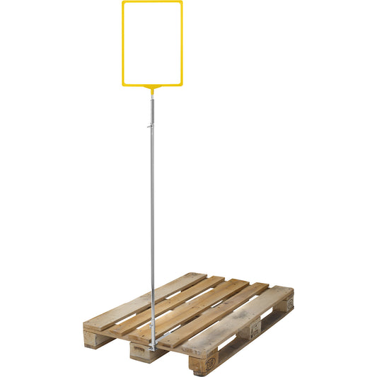 Pallet flag, with poster frame, for A4, yellow.