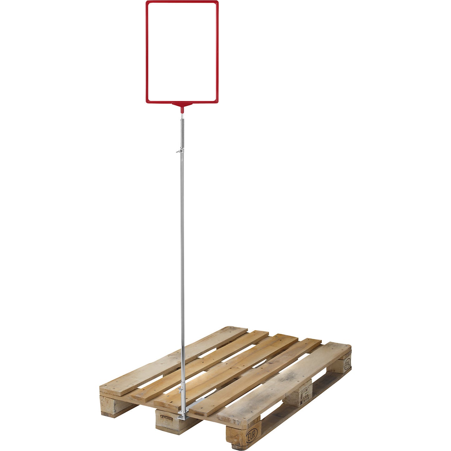 Pallet flag, with poster frame, for A4, red.