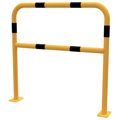 Safety barrier, steel, Ø 48 mm, to bolt in place for indoor use, length 1000 mm.