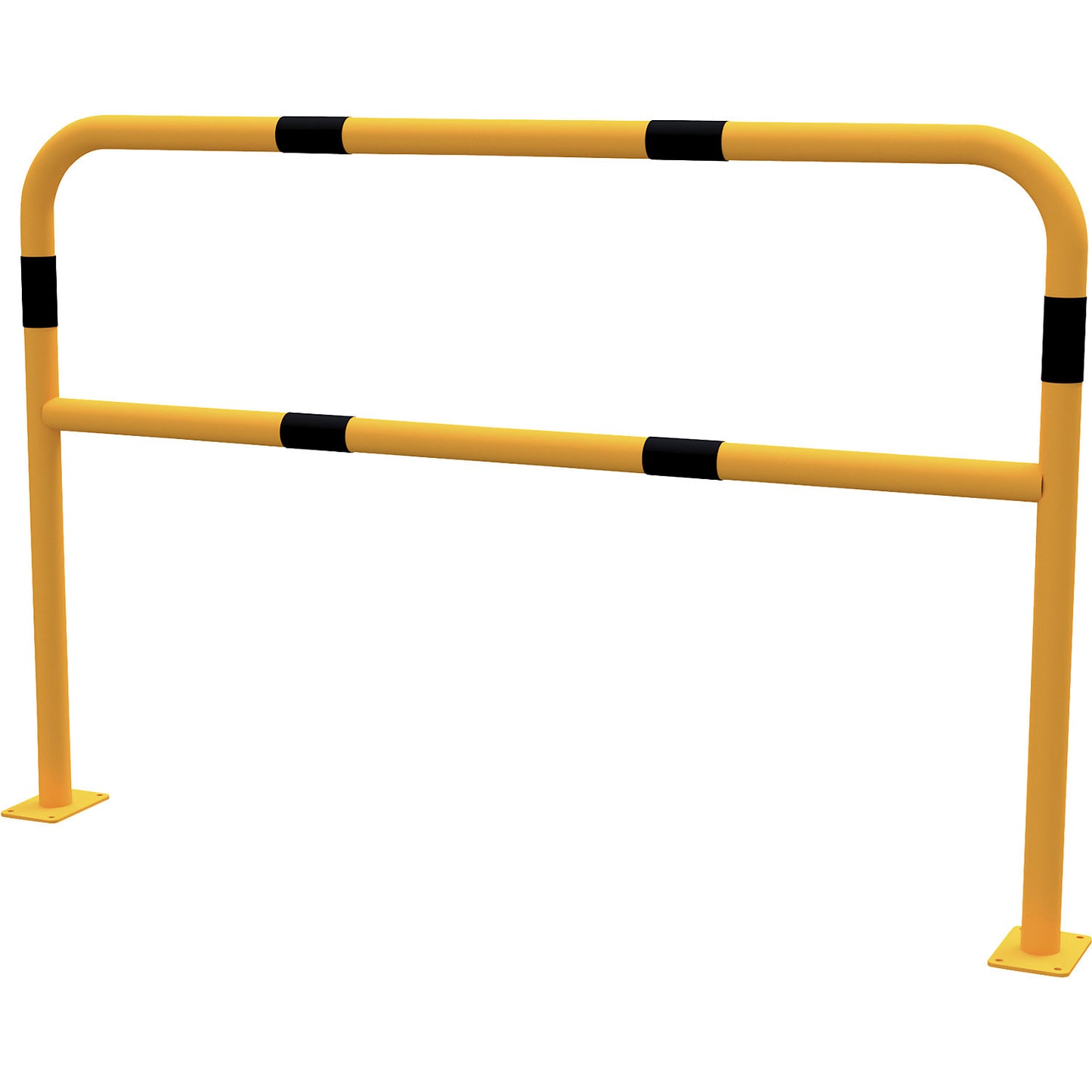 Safety barrier, steel, Ø 48 mm, to bolt in place for indoor use, length 1500 mm.