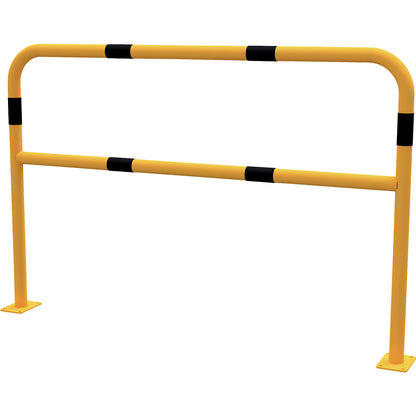 Safety barrier, steel, Ø 48 mm, to bolt in place for indoor use, length 1500 mm.