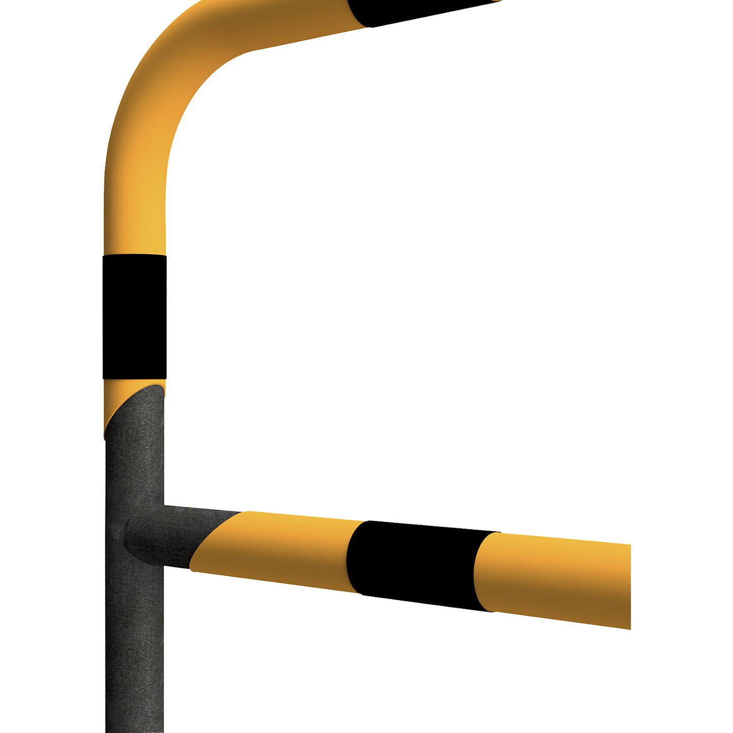 Safety barrier, steel, Ø 48 mm, to bolt in place for indoor use, length 1500 mm.