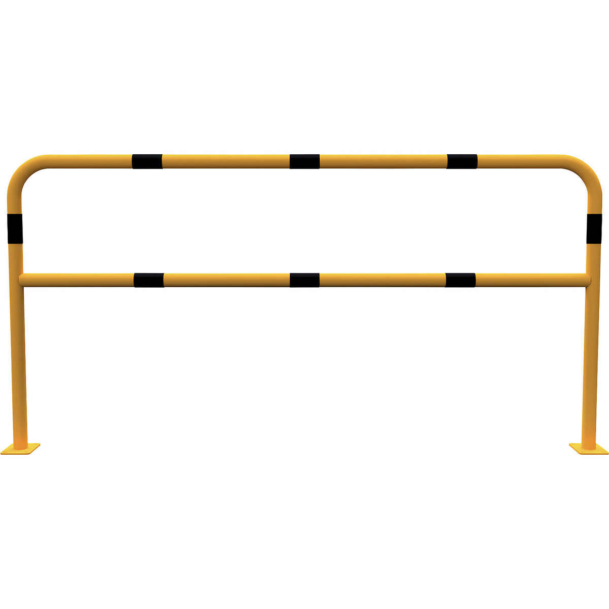 Safety barrier, steel, Ø 48 mm, to bolt in place for outdoor use, length 2000 mm.