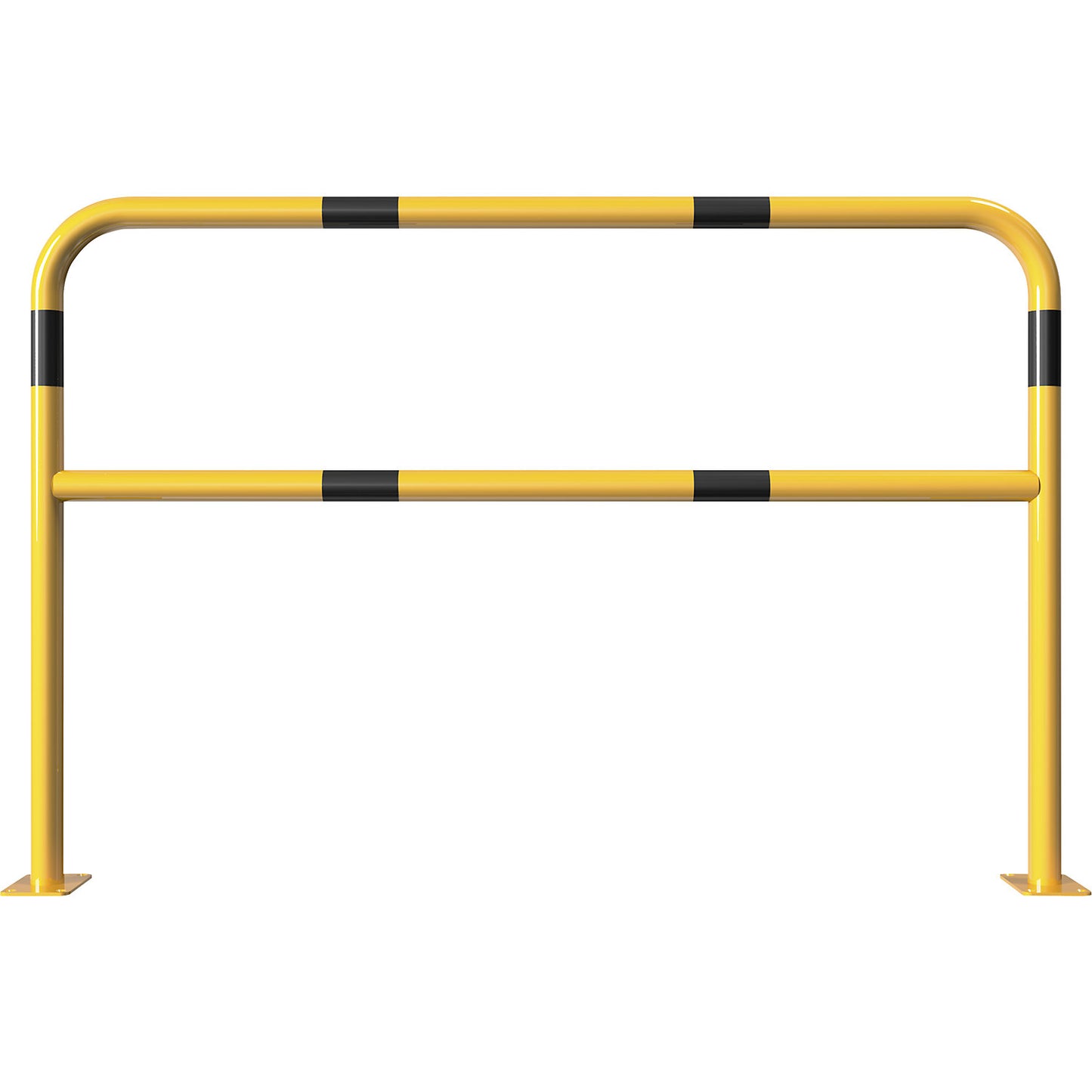 Safety barrier, steel, Ø 48 mm, to bolt in place for outdoor use, length 1500 mm.