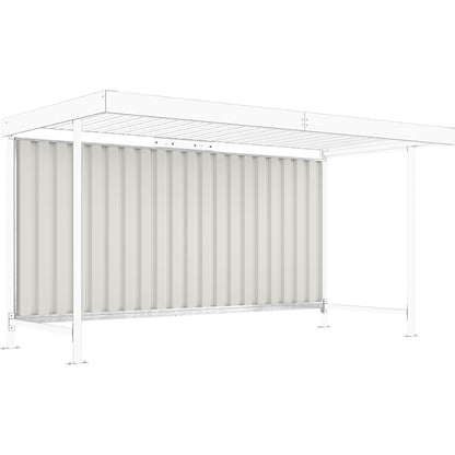 Material shelter Leipzig, three-sided complete set, powder coated, HxWxD 2360 x 4300 x 2200 mm.