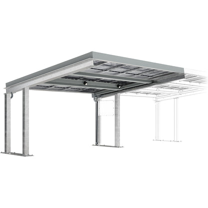 Carport SolarCover with PV modules and control cabinet, zinc plated, W 5370 mm, extension unit.