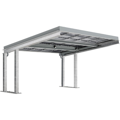 Carport SolarCover with PV modules without control cabinet, zinc plated, W 5490 mm, standard unit.
