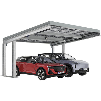 Carport SolarCover with PV modules without control cabinet, zinc plated, W 5490 mm, standard unit.