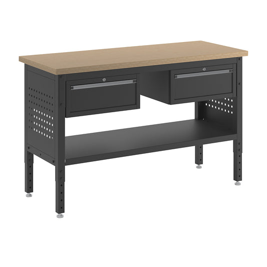 BLACKLINE workbench, with 2 individual drawers, worktop width 1524 mm.
