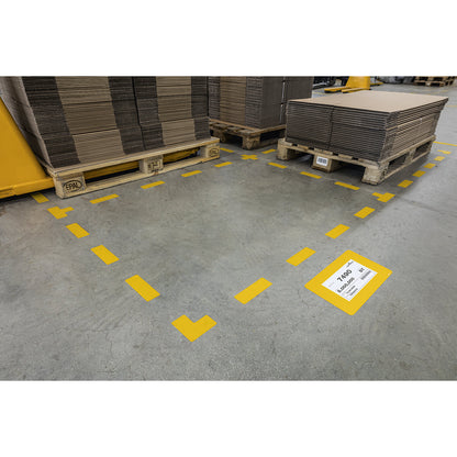 Floor marking window, removable, yellow, pack of 10, A5.