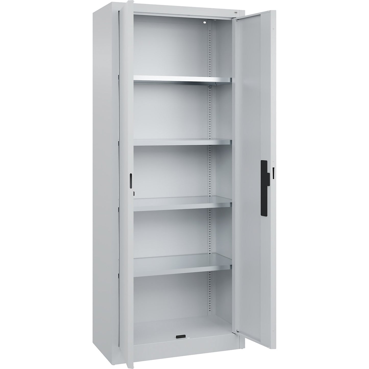 Workshop double door cupboard, HxWxD 1950 x 800 x 400 mm, light grey / light grey.