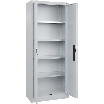 Workshop double door cupboard, HxWxD 1950 x 800 x 400 mm, light grey / light grey.