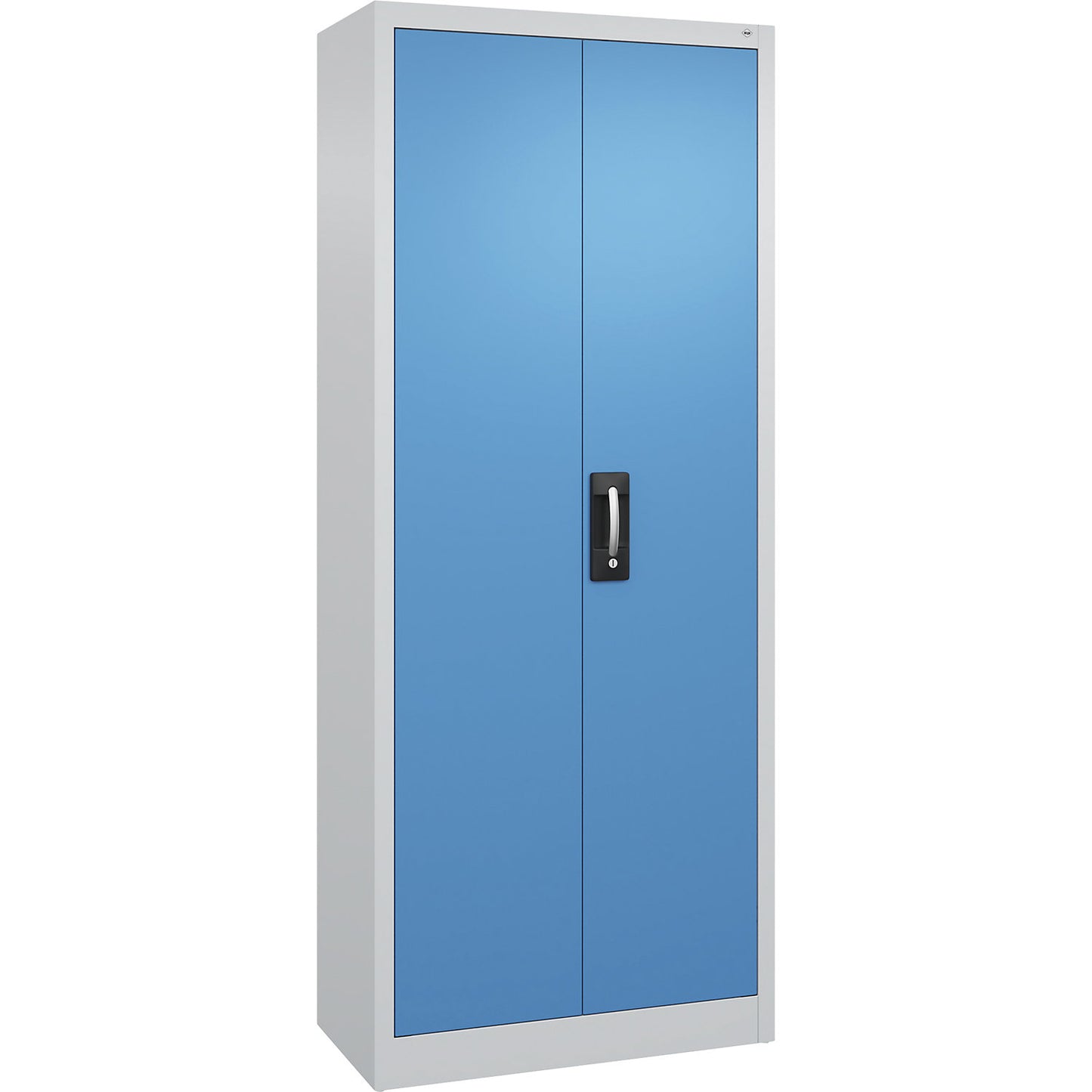 Workshop double door cupboard, HxWxD 1950 x 800 x 400 mm, light grey / light blue.