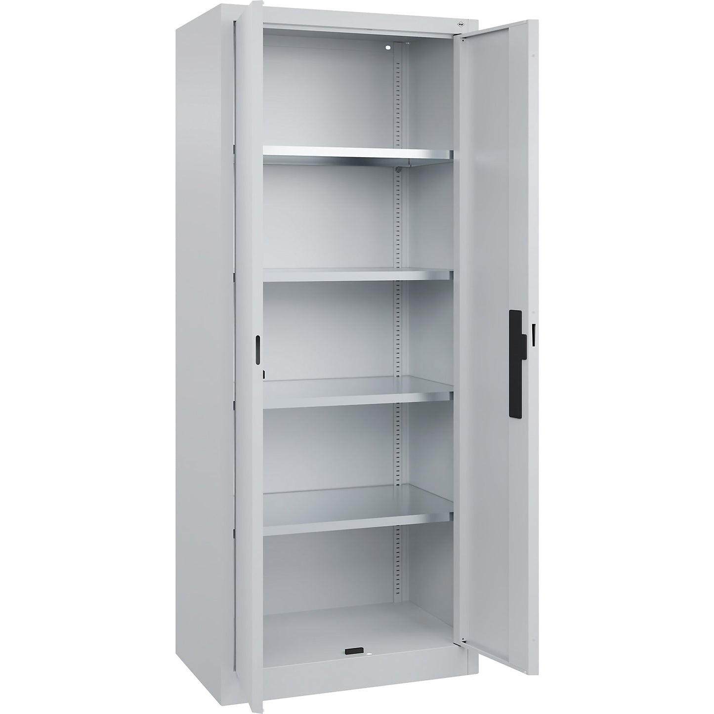 Workshop double door cupboard, HxWxD 1950 x 800 x 500 mm, light grey / light grey.