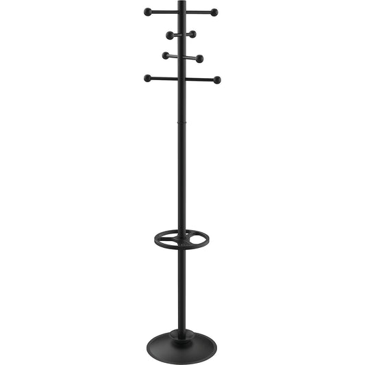 Coat stand MAULsaphir, height 1710 mm, round, 1 umbrella holder, black.