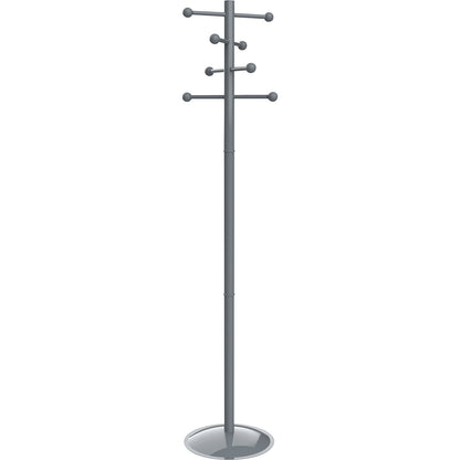Coat stand MAULsaphir, height 1710 mm, round, without umbrella holder, grey.