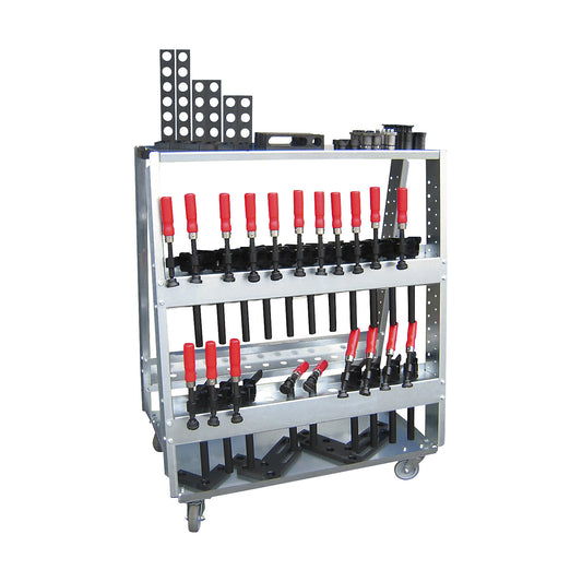 Professional set of clamping tools, with trolley, HxWxD 1260 x 700 x 1080 mm.