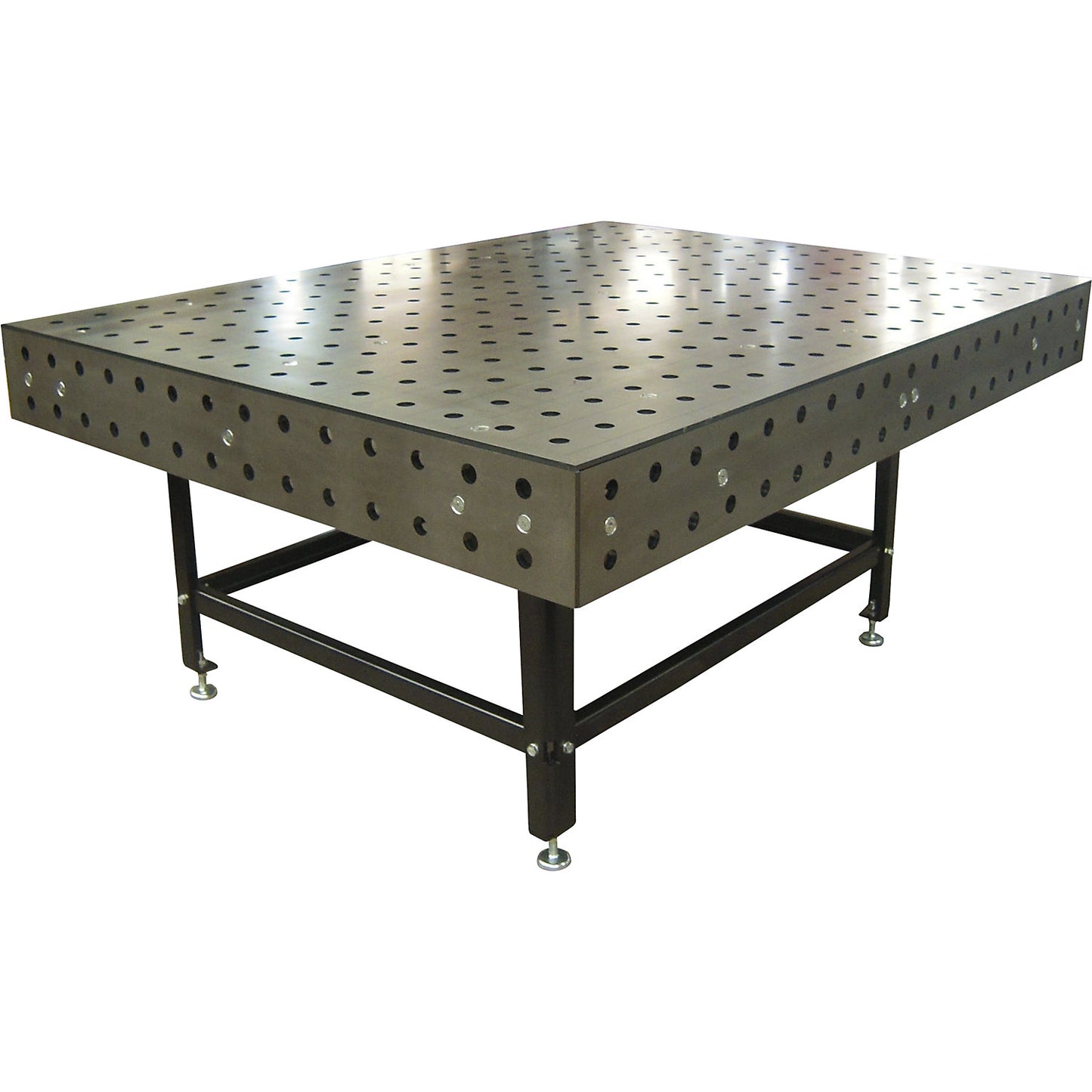 Welding table, Ø bores 28 mm, 2000 kg/m², HxWxD 800 x 1980 x 1480 mm.