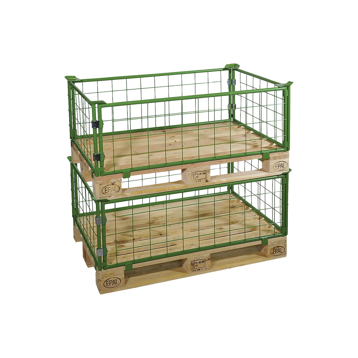 Mesh pallet collar, four mesh panels, for stacking, for pallets 1200 x 800, H 400 mm.