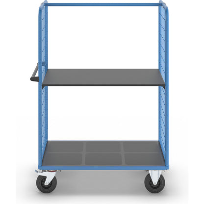 Shelf truck with mesh side panels, solid rubber tyres, platform 1175 x 800 mm, 2 levels.