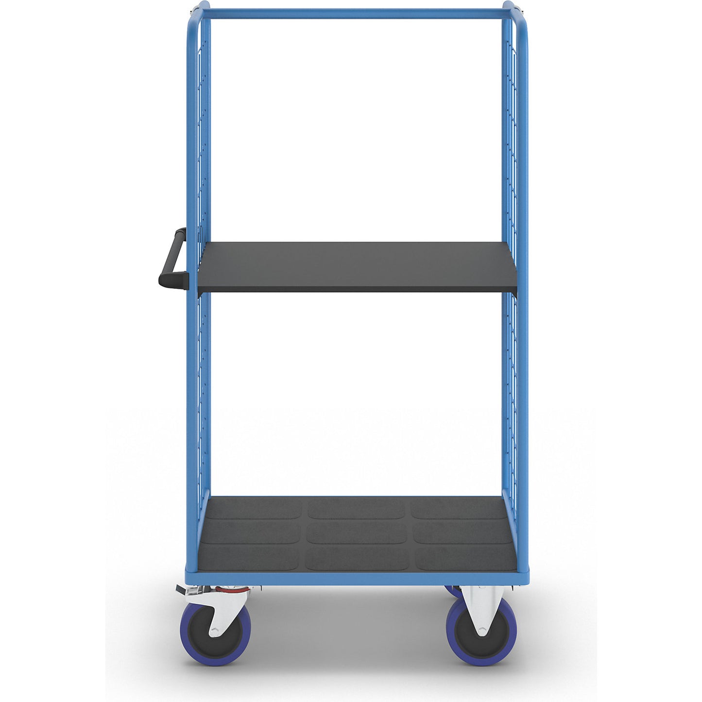Shelf truck, with mesh panels on two sides, platform LxW 975 x 700 mm, 2 levels.