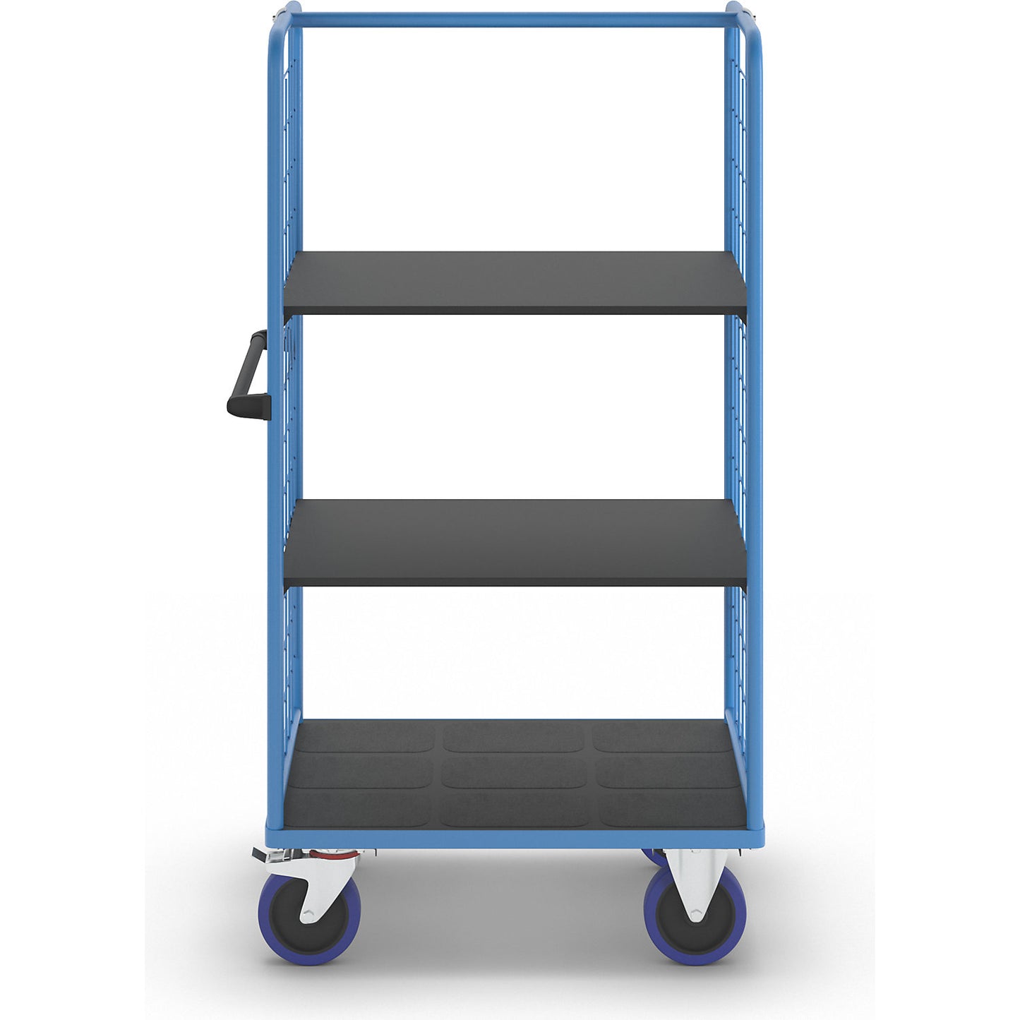 Shelf truck, with mesh panels on two sides, platform LxW 975 x 700 mm, 3 levels.